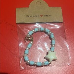 Charming Star Bead Bracelet for Kids - Blue and Cream